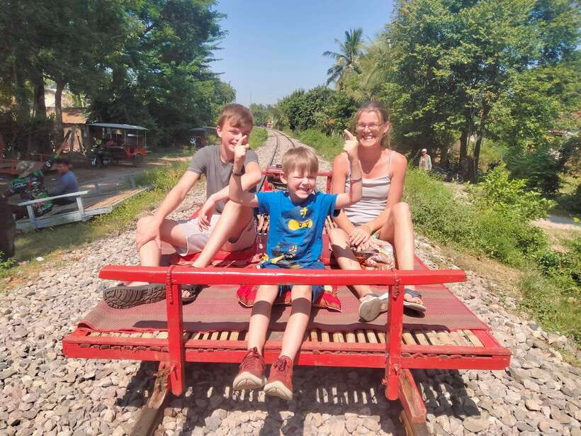Afternoon Tour: Bamboo Train, Killing Cave &Bat Cave - Fruit plantations and the suspension bridge