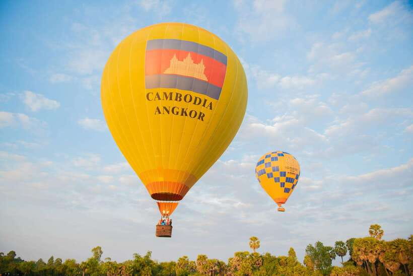 Angkor Stunning Hot Air Balloon - Floating Above Bakong at First Light