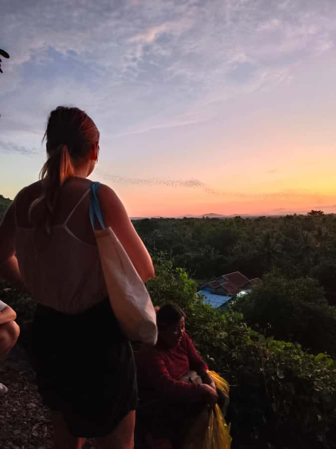 Battambang family tuktuk tour BambooTrain/Wat Banan/Bat cave - The sunset bat flight