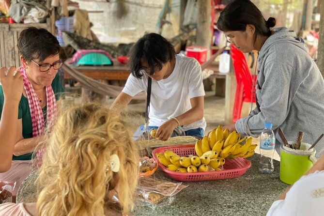 Full day tour by bicycle & tuk tuk,bamboo train,bat cave,villages - Wat Samrong Knong and Cambodia’s hard history