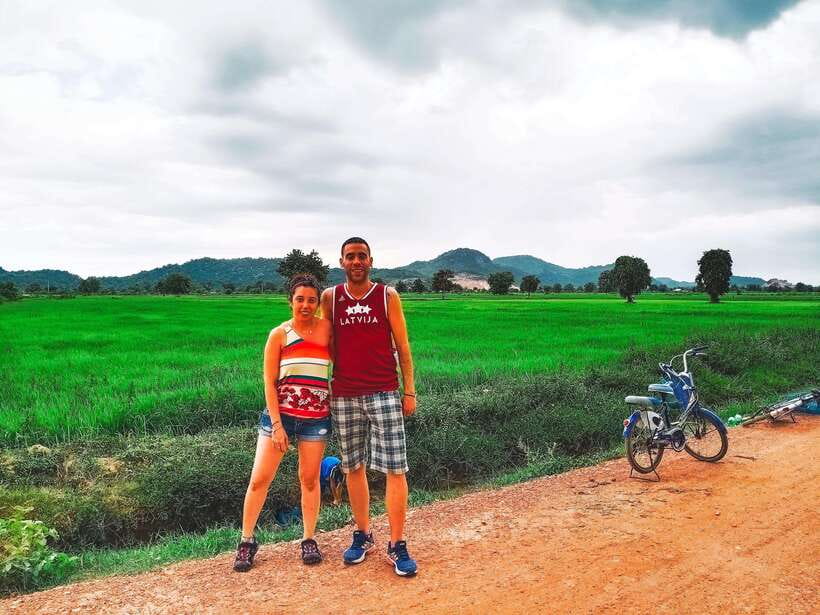 Handicraft tour/rice paper,/rice wine/bat cave Sun Set - Wat Samrong Khong and Cambodia’s painful past