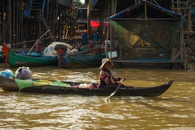 Kampong Phluk Floating Village Tour by Boat - Sunset on the open lake