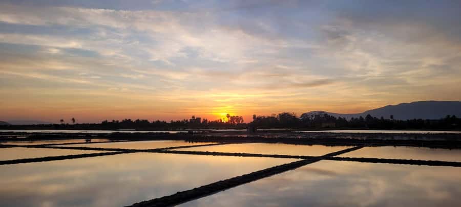 Kampot Countryside include Pepper farm, Salt field & Lake - Salt fields, factory work, and the right time of day