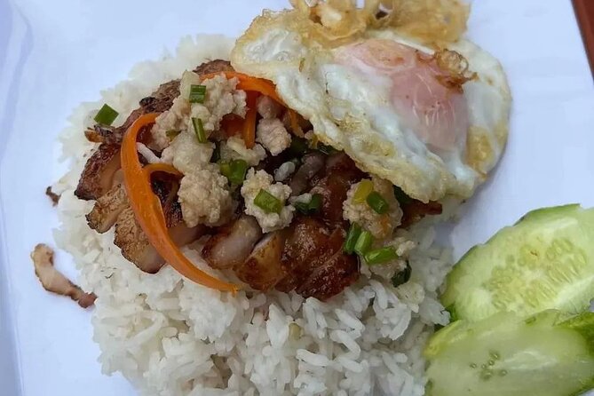 Phnom Penh Local Market & Morning Food Tour Include Drinks - 7:30 am at Wat Botum Park: rice with pork