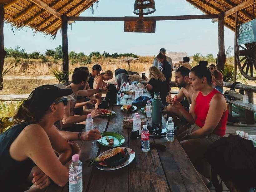 Siem Reap: Elephant Sanctuary Included Hotel Pickup Drop-off - A simple break with fruit, water, and coffee