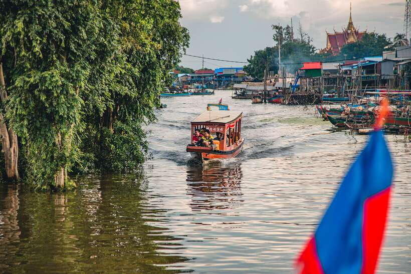 Siem Reap Floating Village Sunset Jeep Tour or SUV Car - Sunset on the water, with drinks and snacks