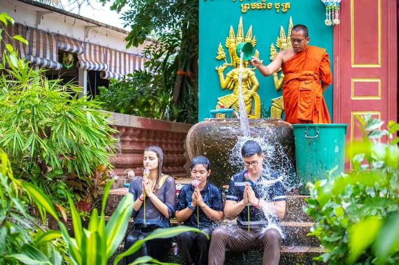 Siem Reap: Khmer Water Blessing by Monk and Lotus Farm Visit - Fried banana, sweet potato, and a taste of local routine