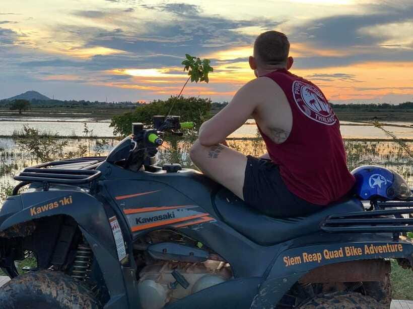 Siem Reap Quad Bike Countryside Tour - The sunset finish across the paddy fields